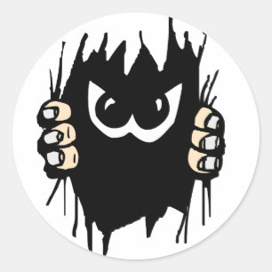 Redonda Monstruo en mi pegatina