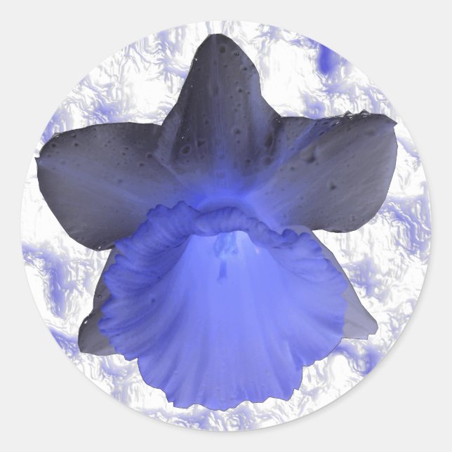 Redonda Moody Blue Dripping Pegatina de Daffodil (Anverso)