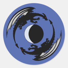 Redonda Moon Dragons Fantasy Design Classic Round Pegatina
