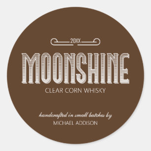 Redonda Moonshine Classic Round Pegatina