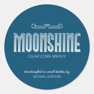 Redonda Moonshine Classic Round Pegatina