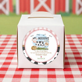 Redonda Mooove Over Birthday Favor Pegatina
