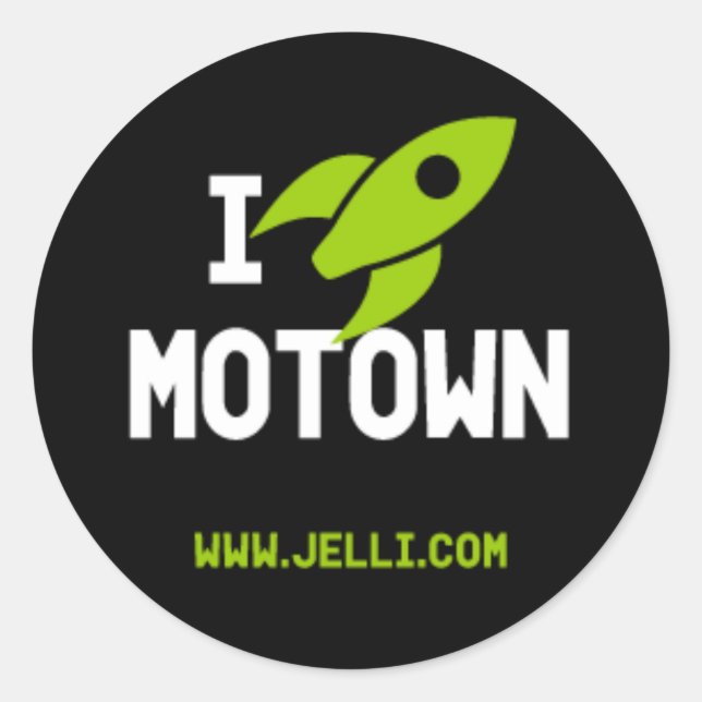 Redonda Motown Rocket Pegatina (Anverso)