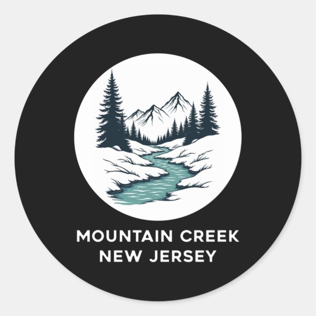Redonda Mountain Creek New Jersey Pegatina (Anverso)