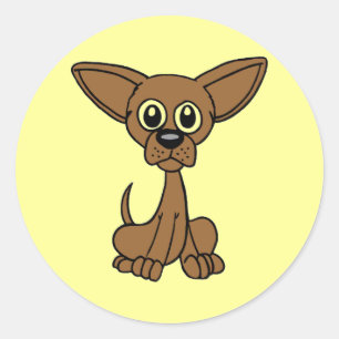 Redonda Mousey Dog Pegatina