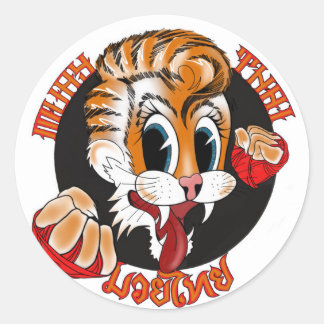 Redonda Muay Thai Cat Pegatina