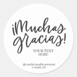 Redonda muchas gracias pegatina
