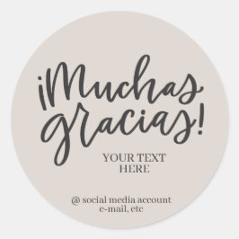 Redonda muchas gracias pegatina