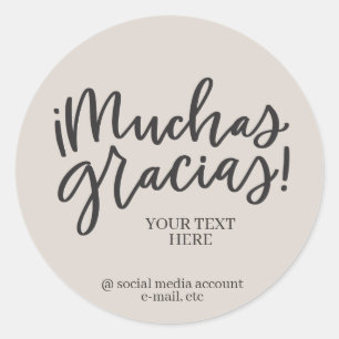 Redonda muchas gracias pegatina