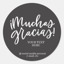 Redonda muchas gracias pegatina