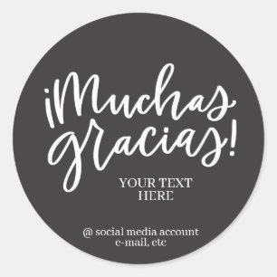 Redonda muchas gracias pegatina
