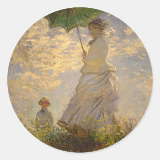 Redonda Mujer con Parasol, Pegatina de 1875