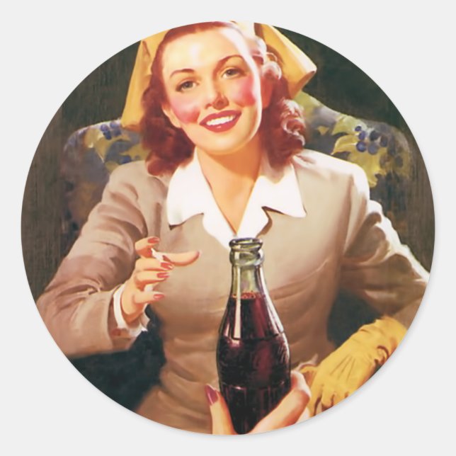 Redonda Mujer pegatina (Anverso)