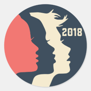 Redonda Mujeres pegatina de marzo de 2018