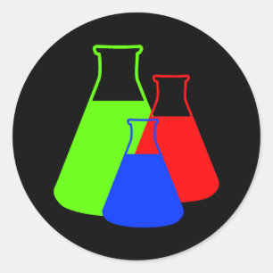 Redonda Multicolor Erlenmeyer Pegatina
