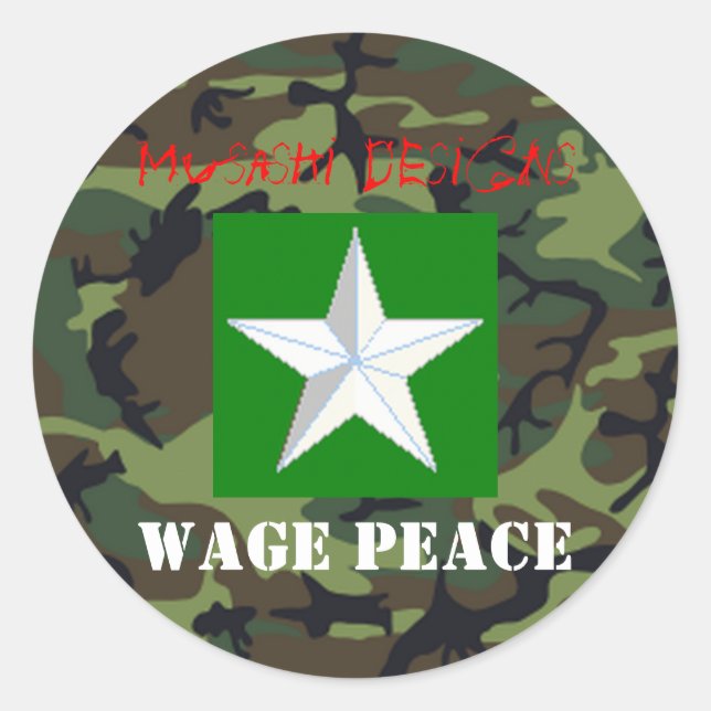 Redonda Musashi diseña el Pegatina Wage Peace (Anverso)