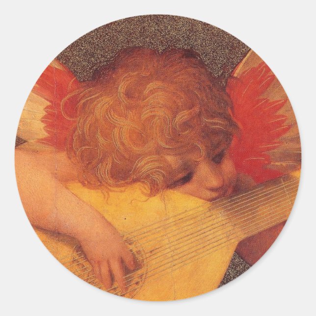 Redonda Músico Angélico - Pegatina (Anverso)