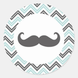 Redonda Mustache Chevron Pegatina