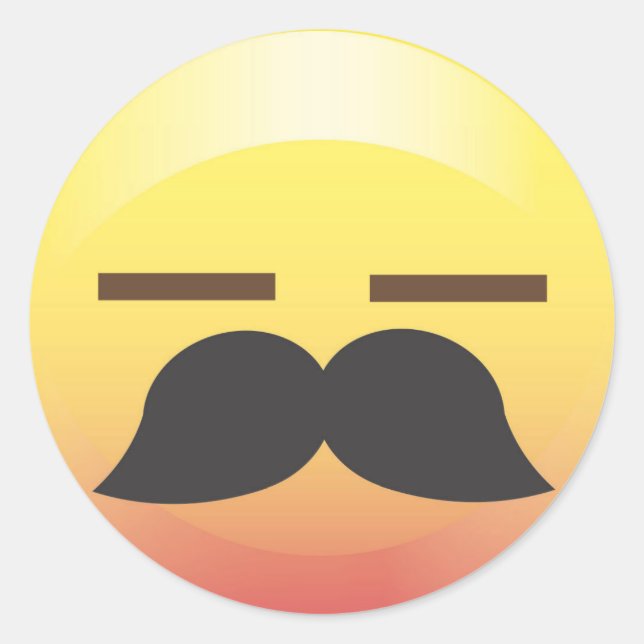 Redonda Mustache Emoji Fiesta Sigh Pegatina (Anverso)