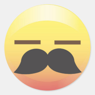 Redonda Mustache Emoji Fiesta Sigh Pegatina