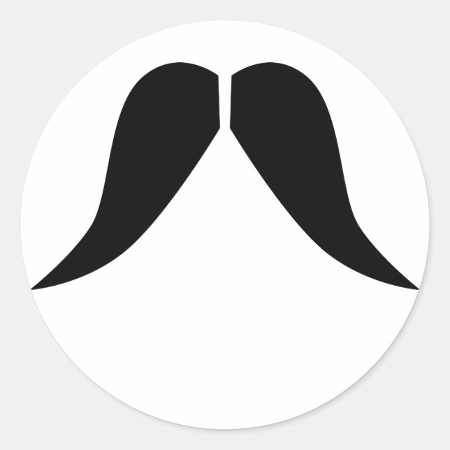 Redonda Mustache Pegatina (Anverso)