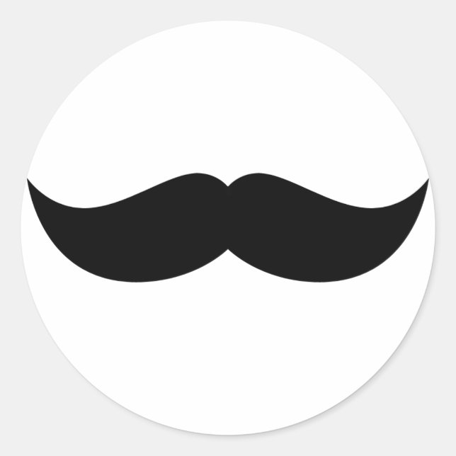 Redonda Mustache Pegatina (Anverso)
