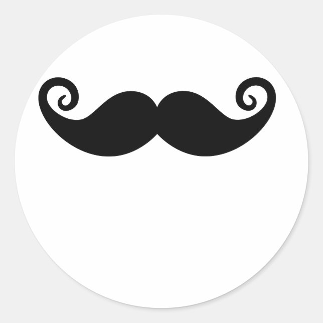 Redonda Mustache Pegatina (Anverso)