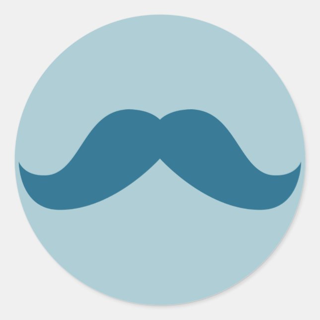 Redonda Mustache Pegatina (Anverso)
