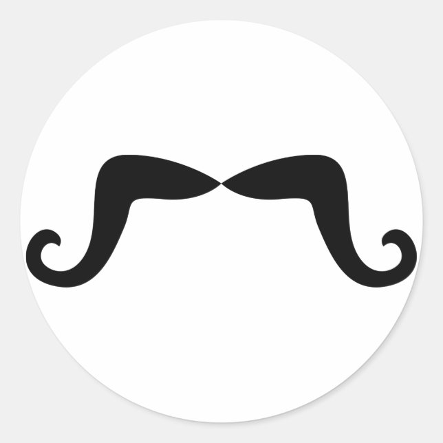 Redonda Mustache Pegatina (Anverso)