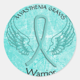 Redonda Myasthenia Gravis Angel Wings Warrior Pegatina