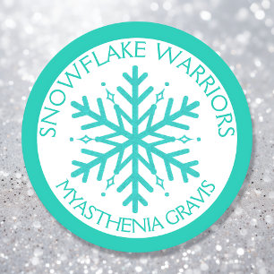 Redonda Myasthenia Gravis Snowflake Warrior pegatina