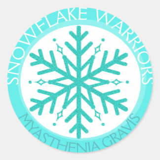 Redonda Myasthenia Gravis Snowflake Warrior pegatina