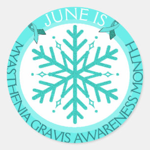 Redonda Myasthenia Gravis Snowflake Warrior pegatina