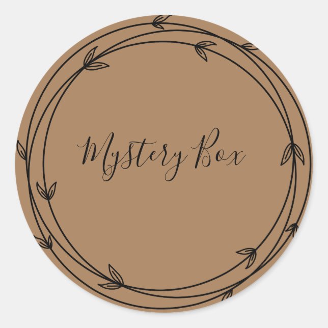 Redonda Mystery Box Surprise Classic Round Pegatina (Anverso)
