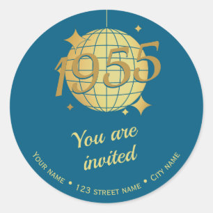 Redonda Nacido en 1955 70º Pegatina de devolución de direc