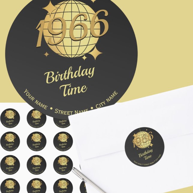 Redonda Nacido en 1966 60º Pegatina de devolución de direc (Subido por el creador)