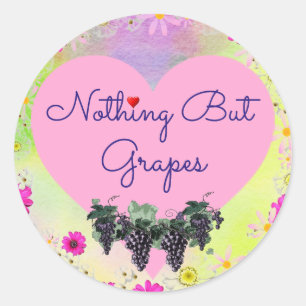 Redonda Nada más que uvas Pegatina