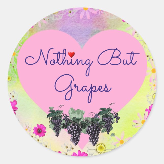 Redonda Nada más que uvas Pegatina (Anverso)