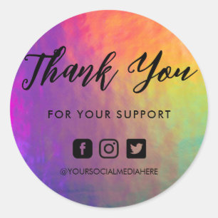 Redonda Naranja arcoiris colorido Pegatina redondo clásico