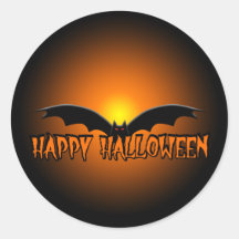 Naranja Black Happy Halloween Bat Pegatina