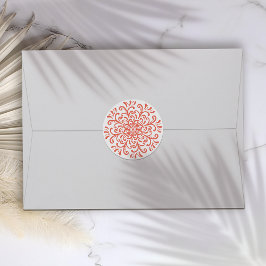 Redonda Naranja caprichoso Pegatina Red Flourier