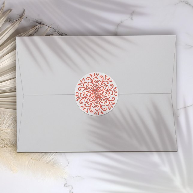 Redonda Naranja caprichoso Pegatina Red Flourier (Subido por el creador)