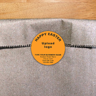 Redonda Naranja Color Easter Business Round Pegatina