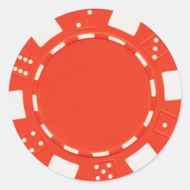 Redonda naranja de pegatina de pokerchip (Anverso)