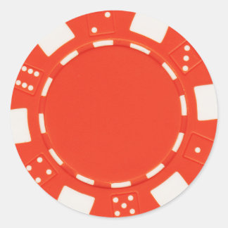 Redonda naranja de pegatina de pokerchip