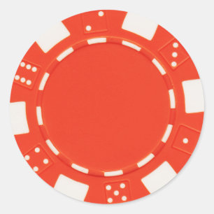 Redonda naranja del pegatina del pokerchip