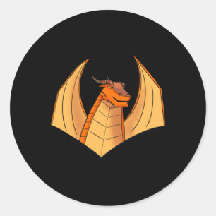 Redonda Naranja Dragon Pegatina