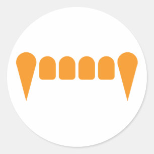 Redonda Naranja Fangs Pegatina