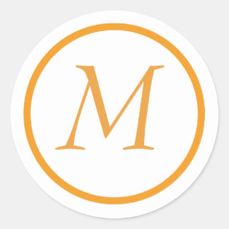 Redonda Naranja Monogrammed Pegatina