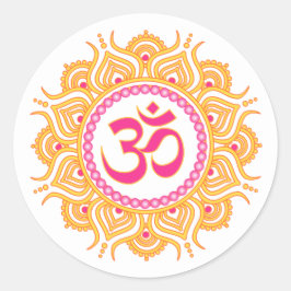 Redonda Naranja om mandala pegatina